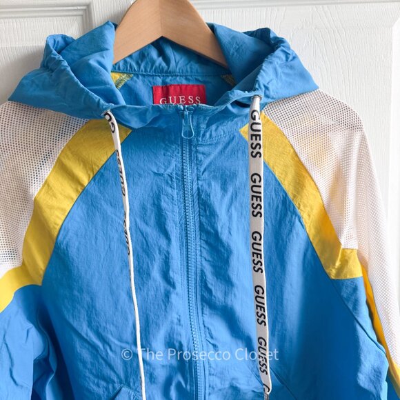 GUESS Retro Windbreaker - Colorblock 90s Active Dad Spring Jacket (S) - Picture 3 of 7